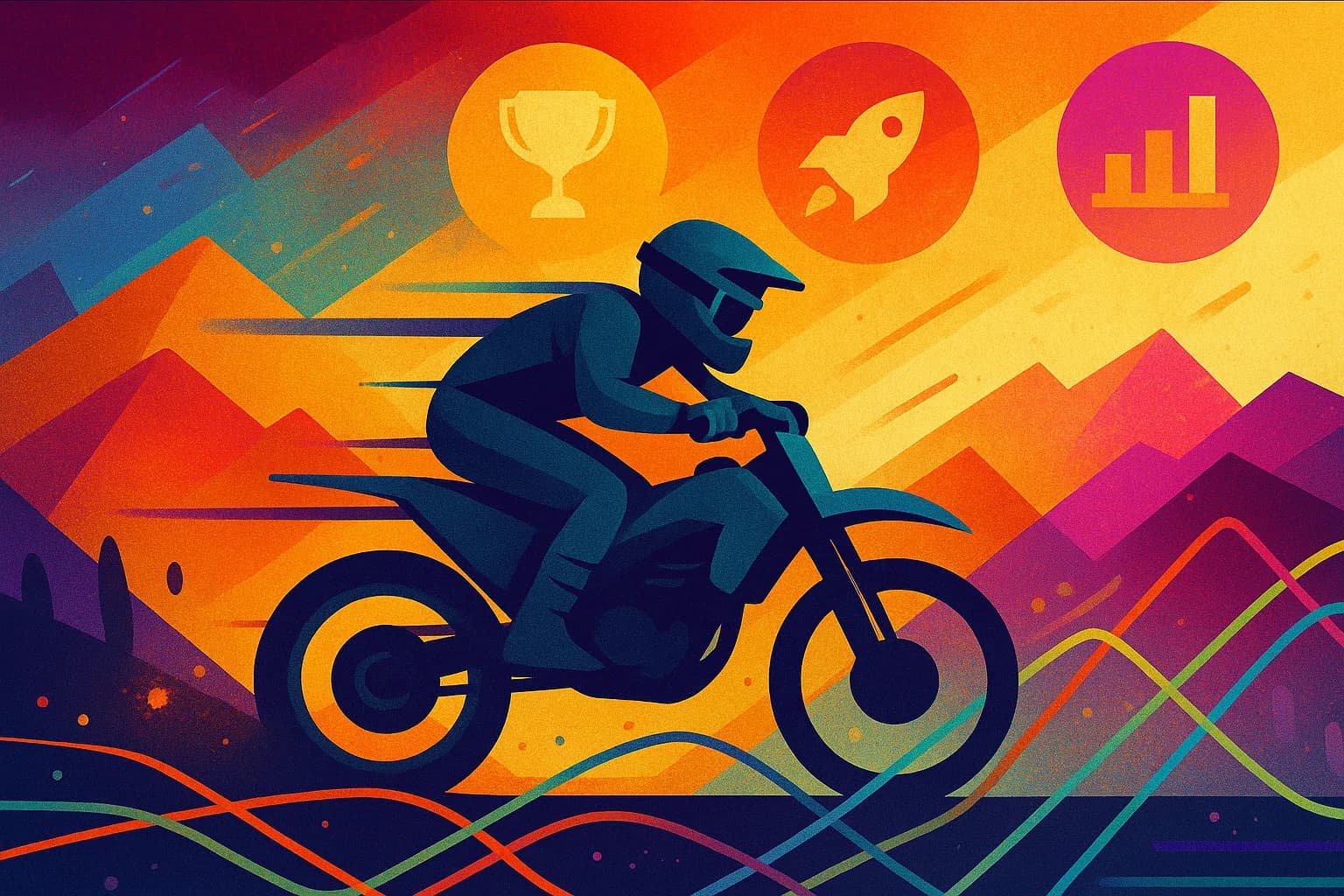 Abstract motocross rider
